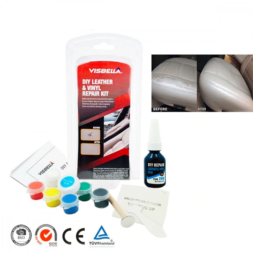 Kit de réparation de bricolage pour surfaces en cuir et vinyle VISBELLA