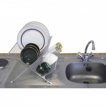 830588  Egouttoir en métal pour sécher la vaisselle MAITRE CHEF gain de place