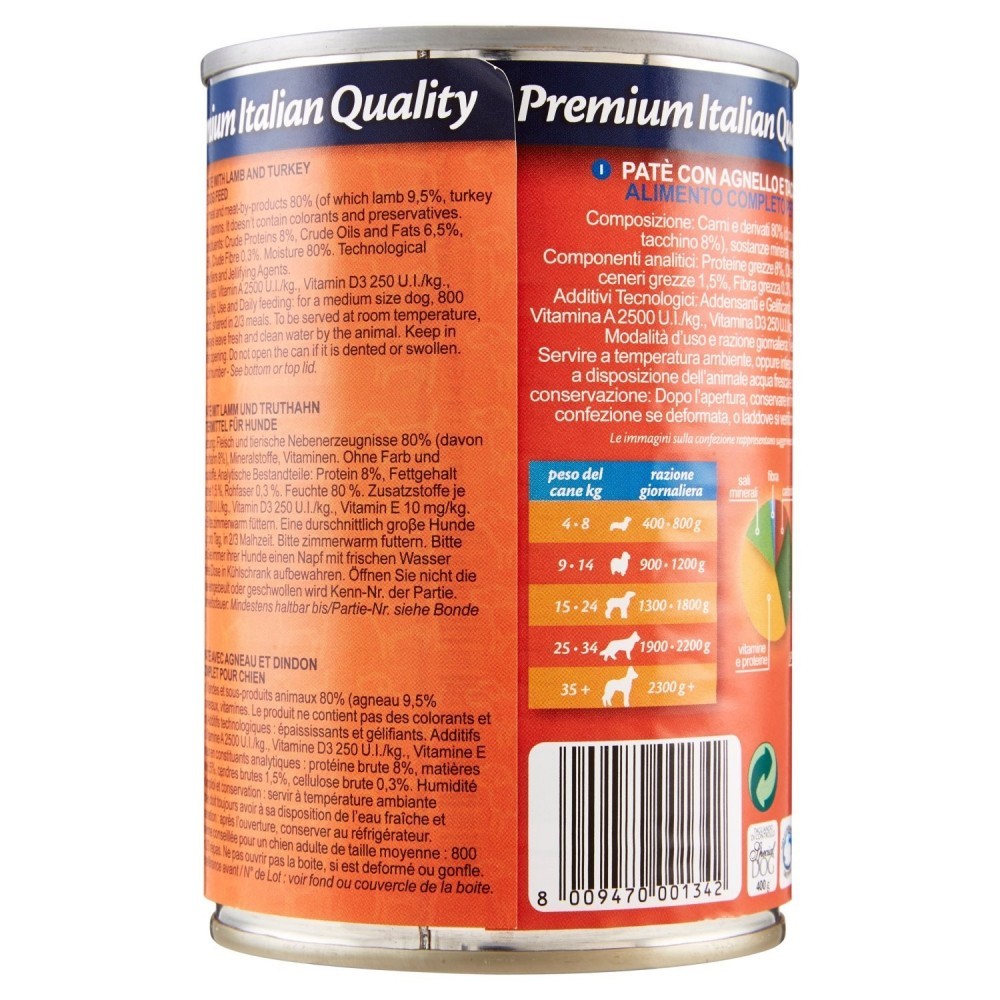 Pâte spéciale pour chien d'agneau et de dinde...