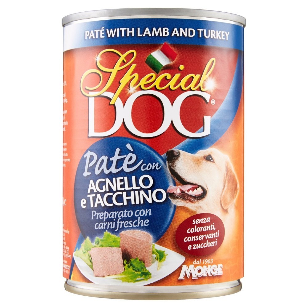 Pâte spéciale pour chien d'agneau et de dinde 400g avec vitamines