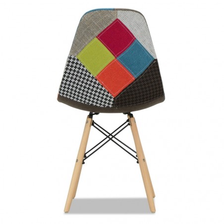 252588 Pack 3 chaises Patchdesign WE TAKE HOME pieds en bois de hêtre