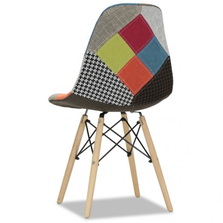 252588 Pack 3 chaises Patchdesign WE TAKE HOME pieds en bois de hêtre