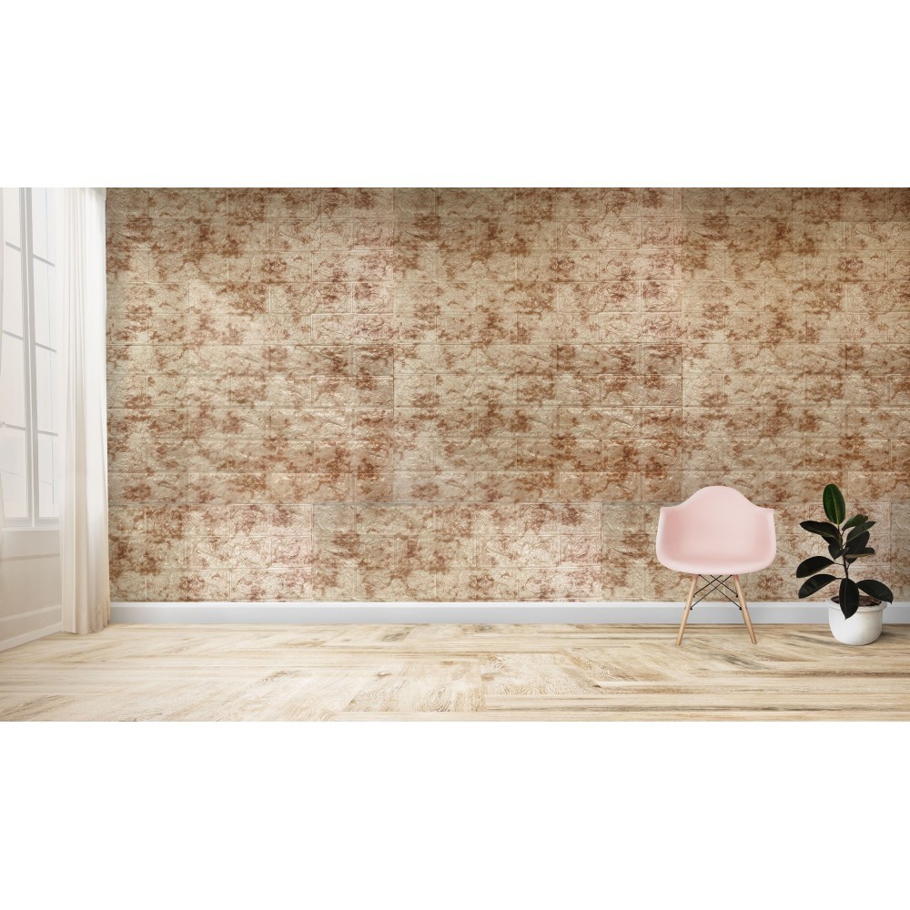 965440  Papier peint effet 3D marron souple en...