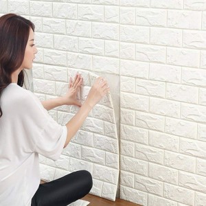 965471 Papier peint effet 3D Bois foncé souple en PE... 2