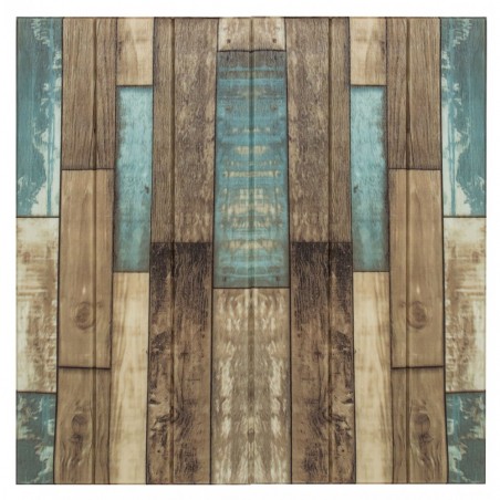 965464 Papier peint effet 3D Bois bleuté souple en PE amortit sons et  chocs