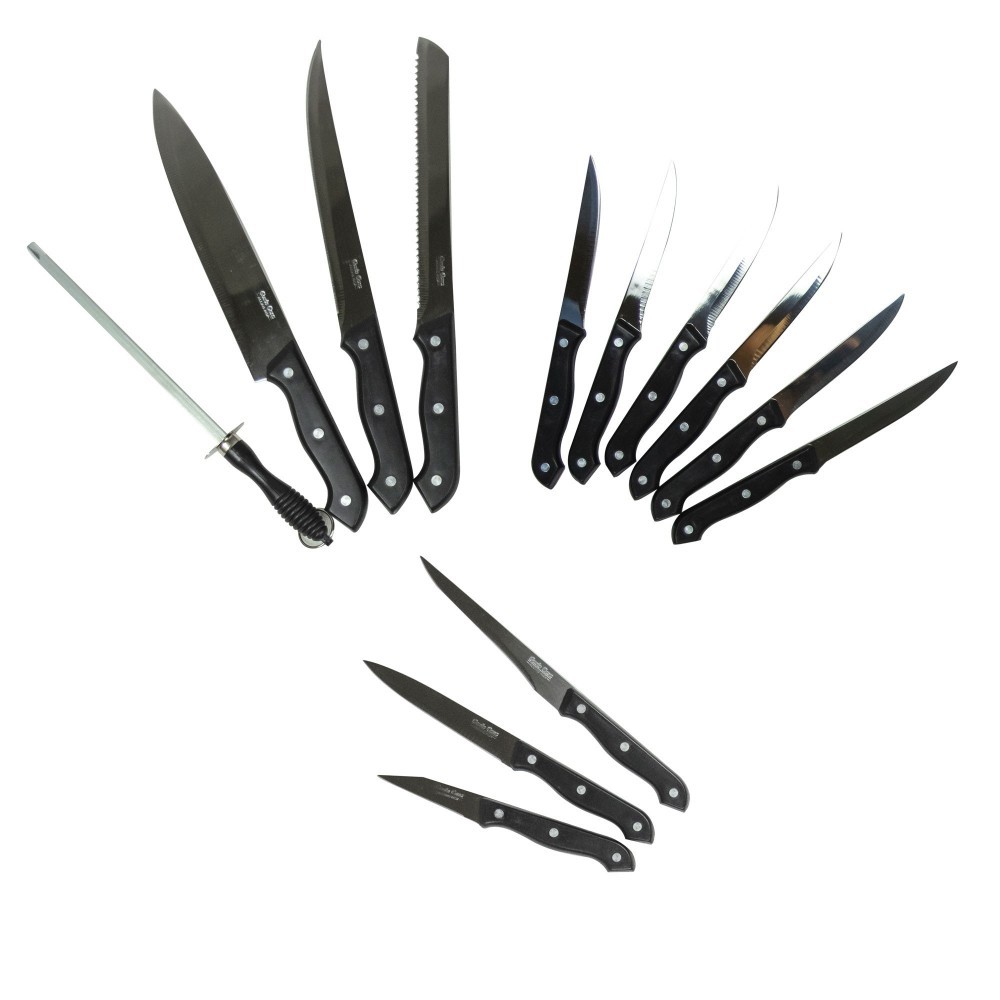 593733 Ensemble 14 couteaux en acier inoxydable...