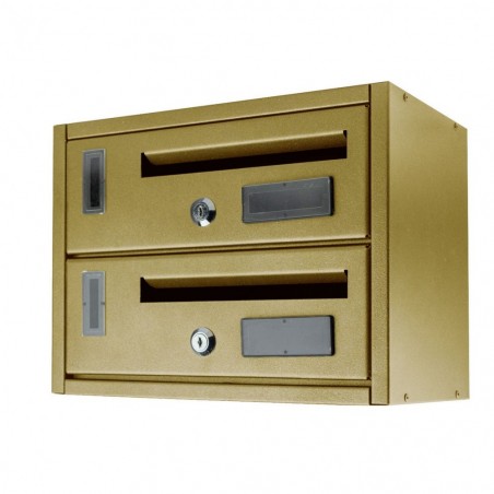 Bloc de 2 boîtes aux lettres ARTIGIAN FERRO GOLD Art. 783B 23x18x30 cm