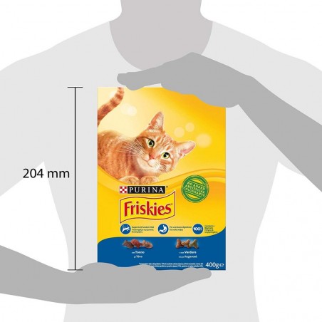 Croquettes Friskies pour chats adultes avec thon et légumes sans ajouts 400g