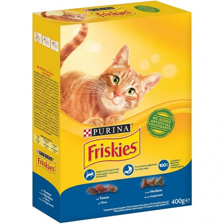 Croquettes Friskies pour chats adultes avec thon et légumes sans ajouts 400g