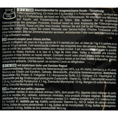 24 pcs délices du jour CESAR nourriture pour chiens sauce poulet/légumes 100gr