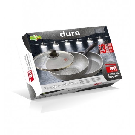 Set de dos sartenes 26 y 28 cm revestimiento con efecto piedra revestimiento - Accademia Mugnano CUORE DI PIETRA