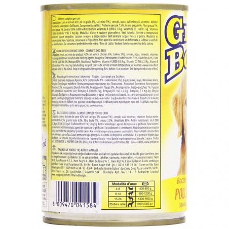 GRAN BONTA viande pour chiens 400 g de poulet et dinde avec vitamines