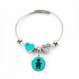 c1641 Bracelet  One Be Oneself I LOVE MY SON en acier 316L