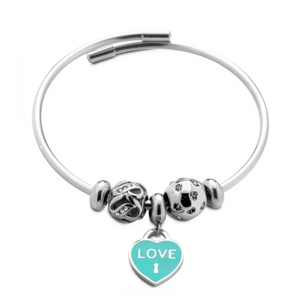 c1647 Bracelet ONE JEWERLY My Story LOVE en cristaux swaroski en acier 316L