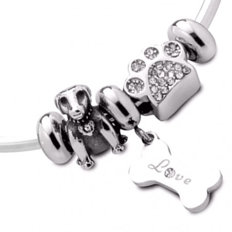 c1653 Bracelet ONE JEWERLY My Story LOVE ANIMALS en acier cristaux swaroski 316L