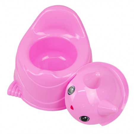 Urinoir Happy Animal pour enfant en plastique de couleur ROSE 30x25cm max 20Kg