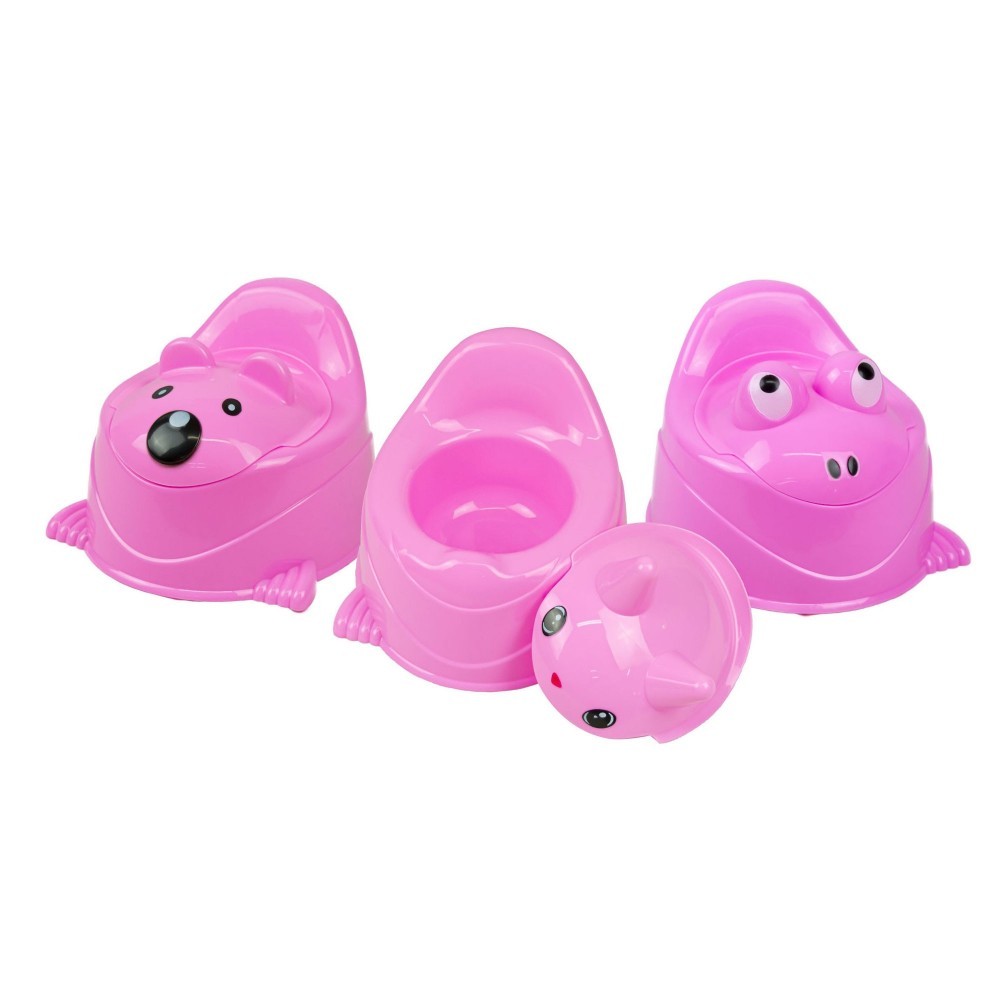 Urinoir Happy Animal pour enfant en plastique de couleur ROSE 30x25cm max 20Kg