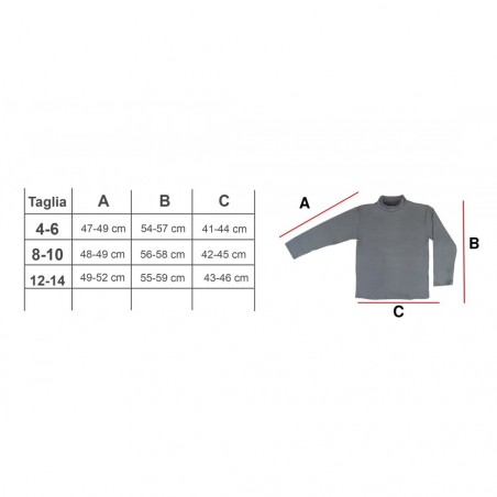 VKA31 T-shirt manches longues garçon Manley col haut et intérieur polaire