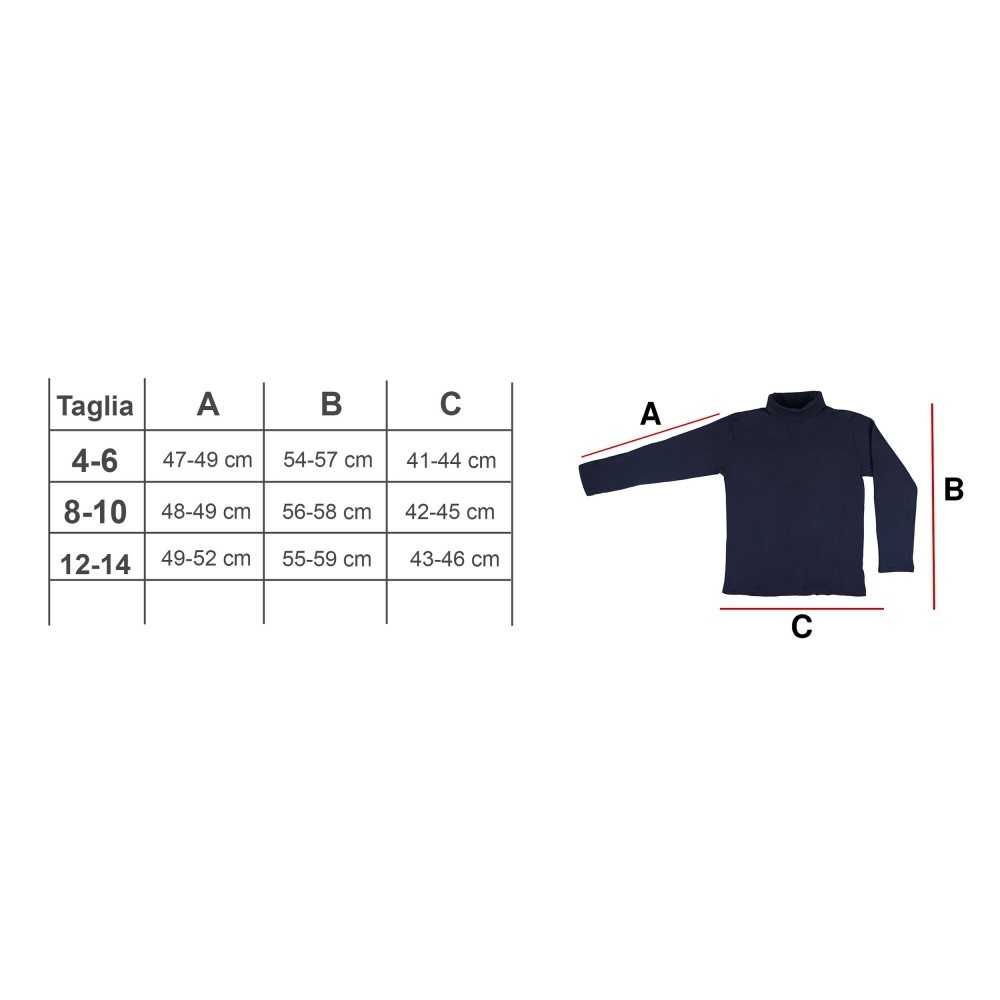 VKA41 Tee-shirt garçon Col roulé Suber, manches...