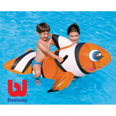 Nemo / Pez pallaso - Juguete hinchable infantil para la playa y piscina + Parche de reparación (157*94cm) BESTWAY