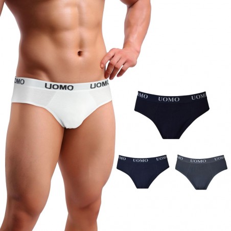 Slips pour hommes B-0021 mod. NIKI coton uni avec bande élastique