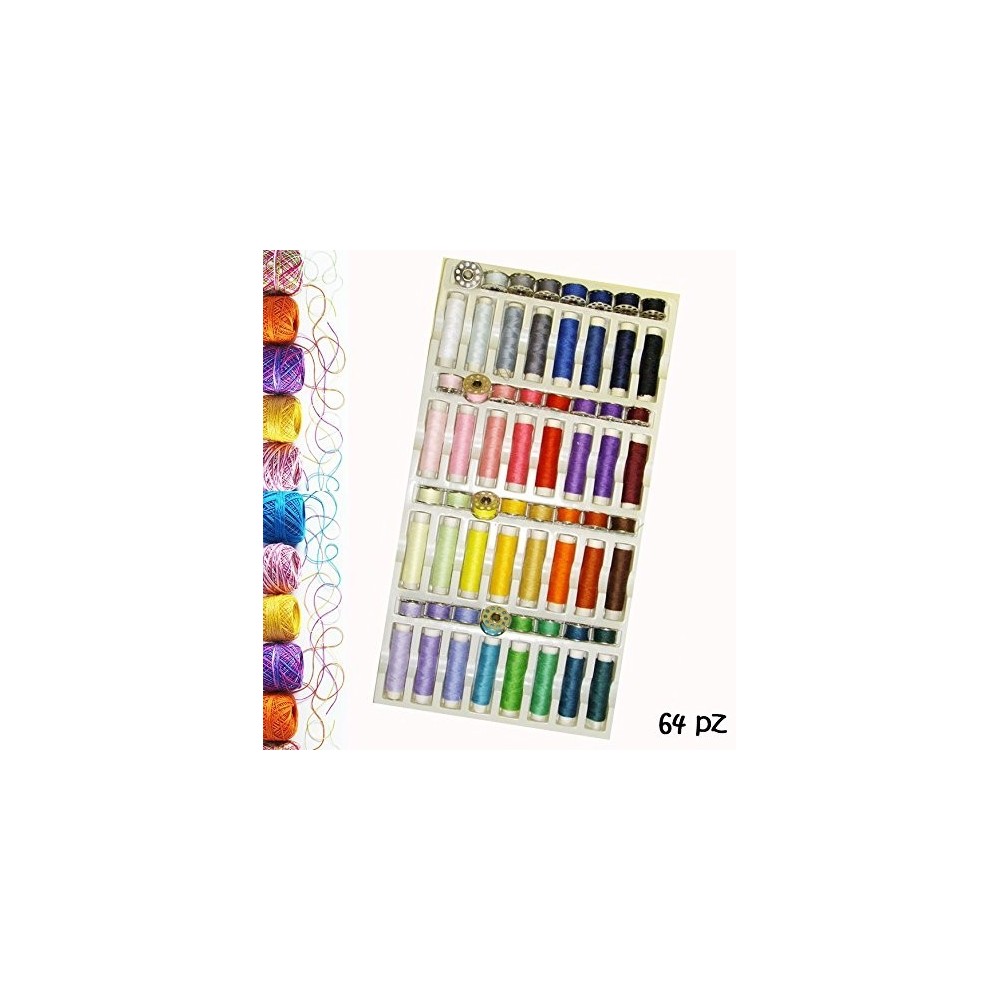 Set 64 piezas para la costura - Compuesto por hilos y bobinas de poliéster