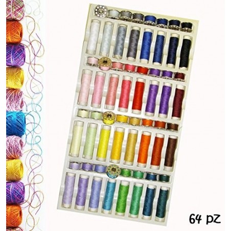Set 64 piezas para la costura - Compuesto por hilos y bobinas de poliéster