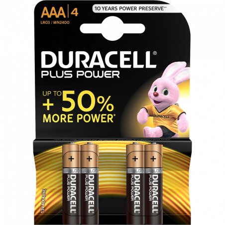 Duracell Plus Power AAA 1.5V mini-piles charge durable garantie