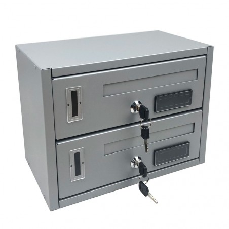 Boîte aux lettres copropriété 2 places Iron Grey 783B 23x18x30 cm SILVER
