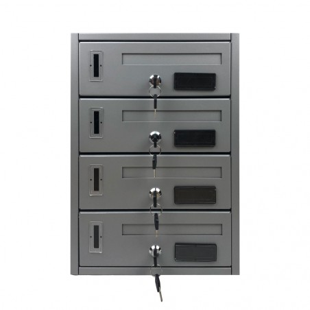Boîte aux lettres copropriété 4 places Iron Grey 783.C 42x18x30 cm ARGENT