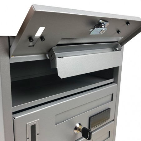 Boîte aux lettres copropriété 4 places Iron Grey 783.C 42x18x30 cm ARGENT