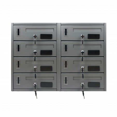 Boîte aux lettres copropriété 8 places Iron Silver 783.D 42x18x62 cm Gris