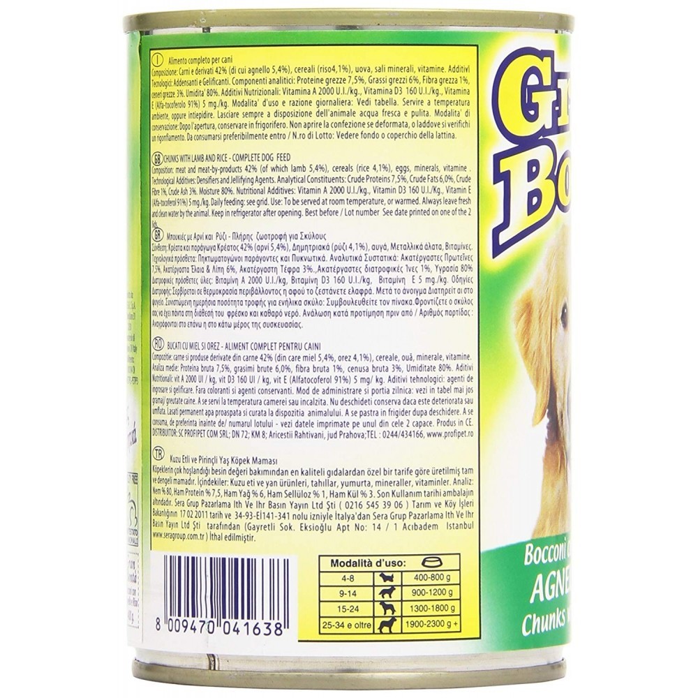 Pack 12 boîtes de conserve GRAN BONTA' d'agneau...