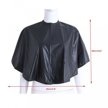 159001 Cape coiffeur professionnel avec couche de PVC noir 91x28cm