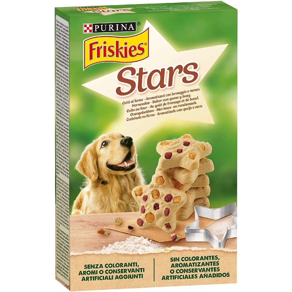 6 Paquets biscuits Purina Friskies Star pour chien goût fromage et viande 320g