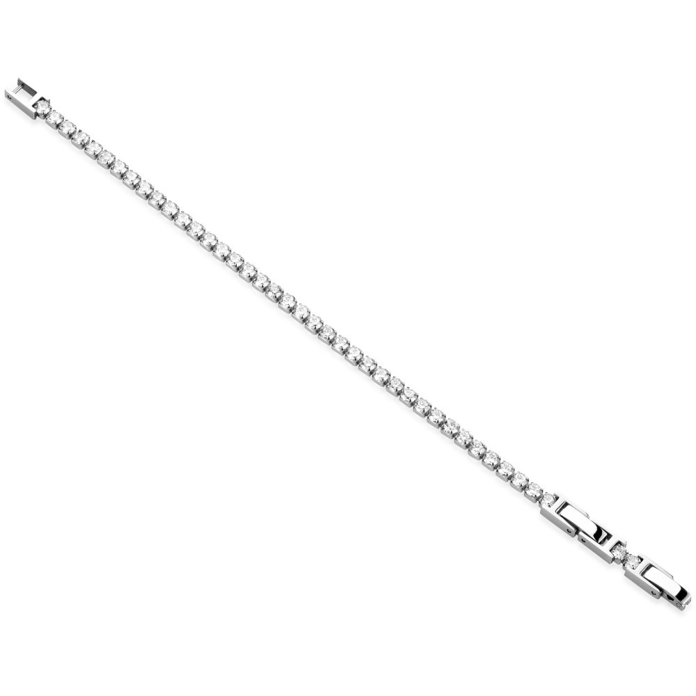Bracelet pour hommes A2616 ONE JEWERLY avec chaîne en acier et zircons blancs