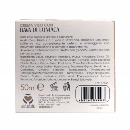 574587 SETABLU crème visage extrait bave d'escargot regénère la peau sèche 50 ml