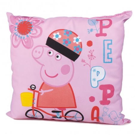 Cojín de PEPA PIG en color celeste y motivo oso de peluche (42x42CM) en microfibra - Perfecto dormitorio infantil