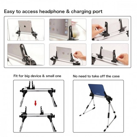 401033 Support pour iPad et smartphone ultra-léger, pliable et réglable