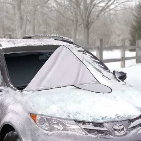 Bâche pare-brise voiture NO-FROST Anti-gel avec crochets et pliable 185x70 cm