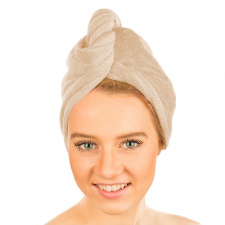 938230 Serviette turban Setablu pour cheveux avec bouton 67x27cm