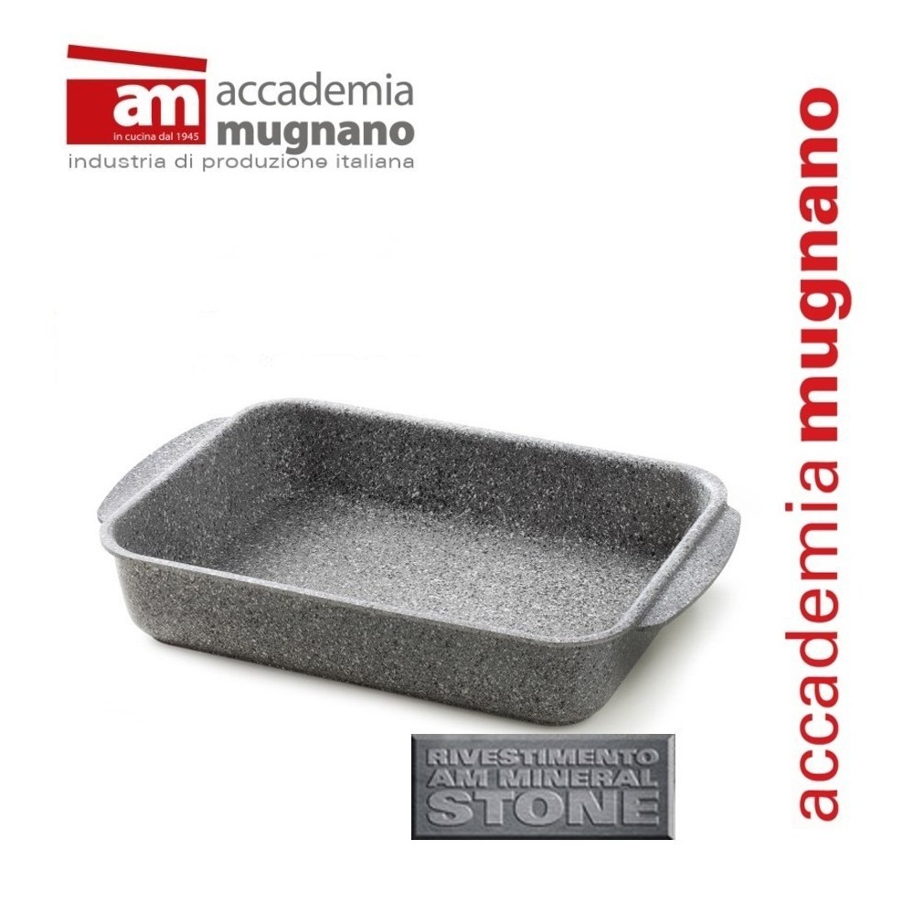 Bandeja para horno rectangualr 30x25 cm revestimiento con efecto piedra revestimiento - Accademia Mugnano CUORE DI PIETRA