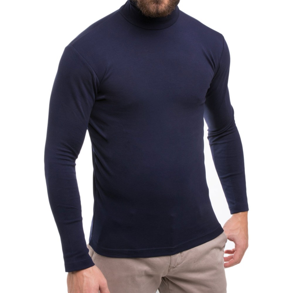 VKA28 Sous-pull pour homme modèle Raphael col montant thermique slim fit