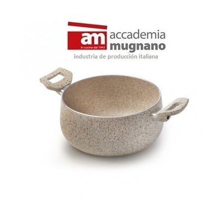 Cacerola de 20 cm antiadherente de efecto piedra y revestimiento Diamond Tech - Accademia Mugnano GRANITO ROSA