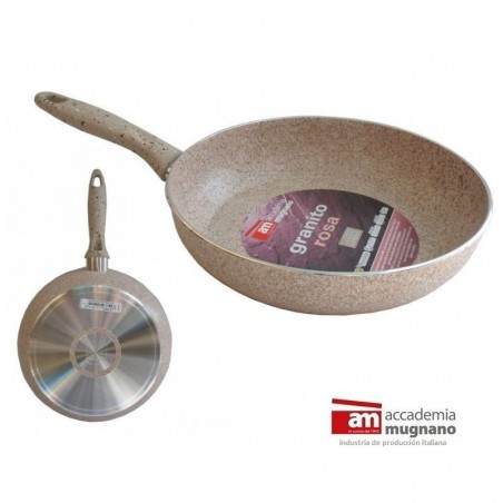 Sartén 32 cm antiadherente de efecto piedra y revestimiento Diamond Tech - Accademia Mugnano GRANITO ROSA 