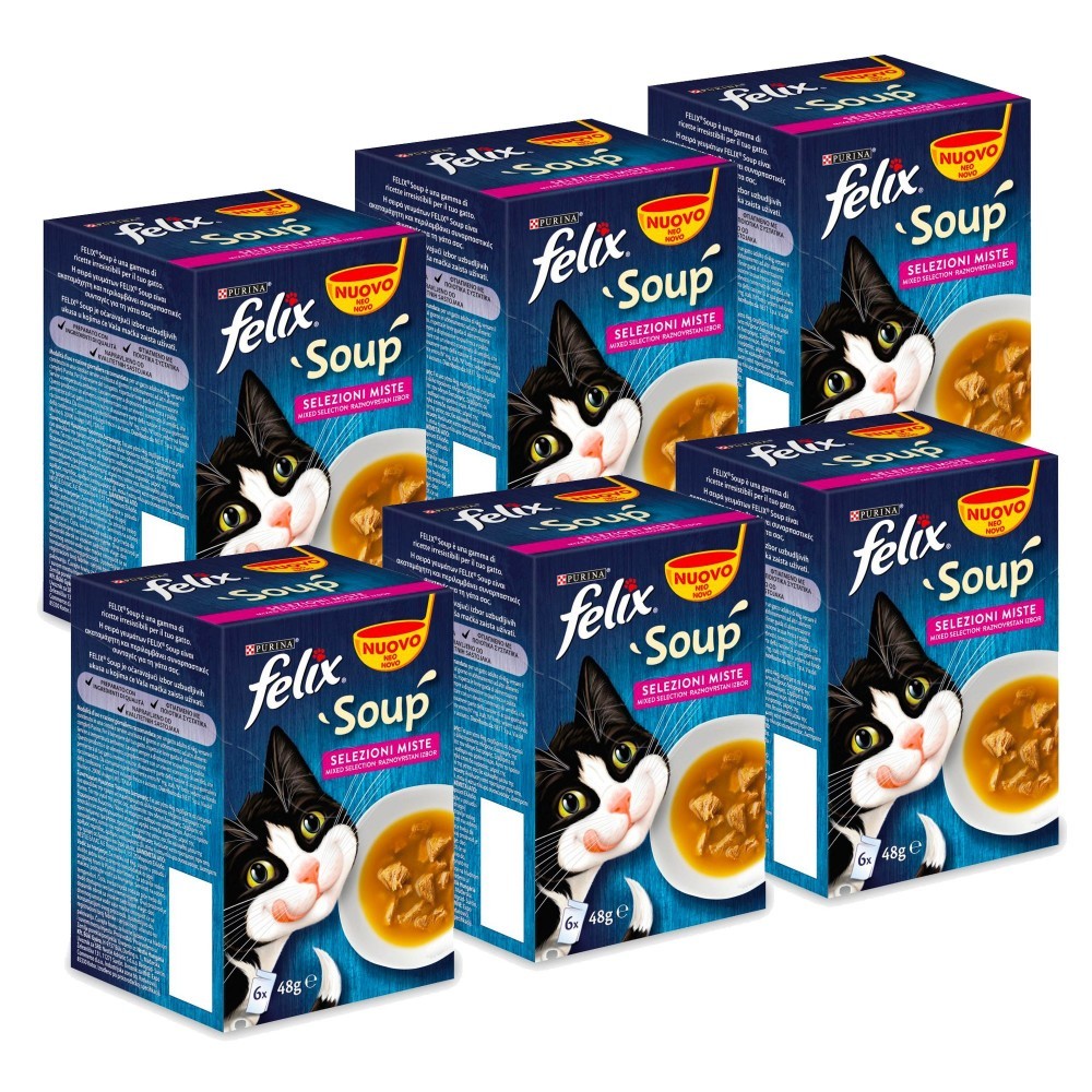 Maxi Pack 6 x 288g de Sachets à soupe Felix Sélection variée Thon/poulet/bœuf