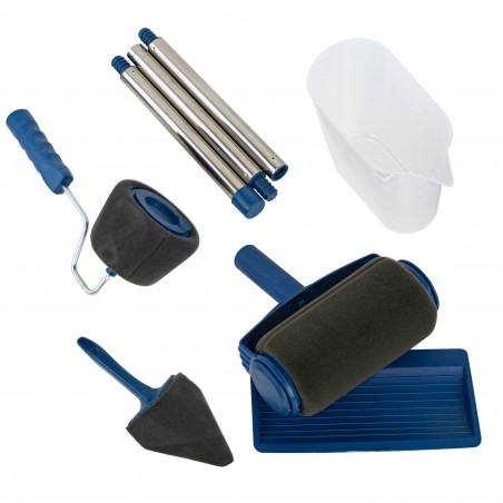 Rouleau à peinture anti-goutte avec réservoir rechargeable et poignée extensible