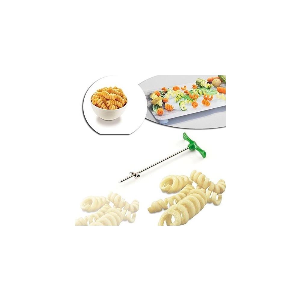 Cortador de patata en forma de rizo para decoraciones en espiral y vaciador de frutas y verduras - WELKHOME