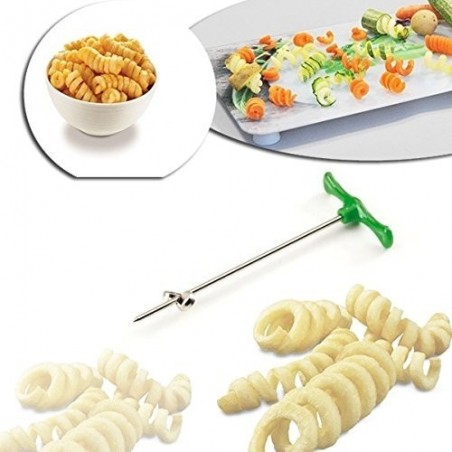 Cortador de patata en forma de rizo para decoraciones en espiral y vaciador de frutas y verduras - WELKHOME