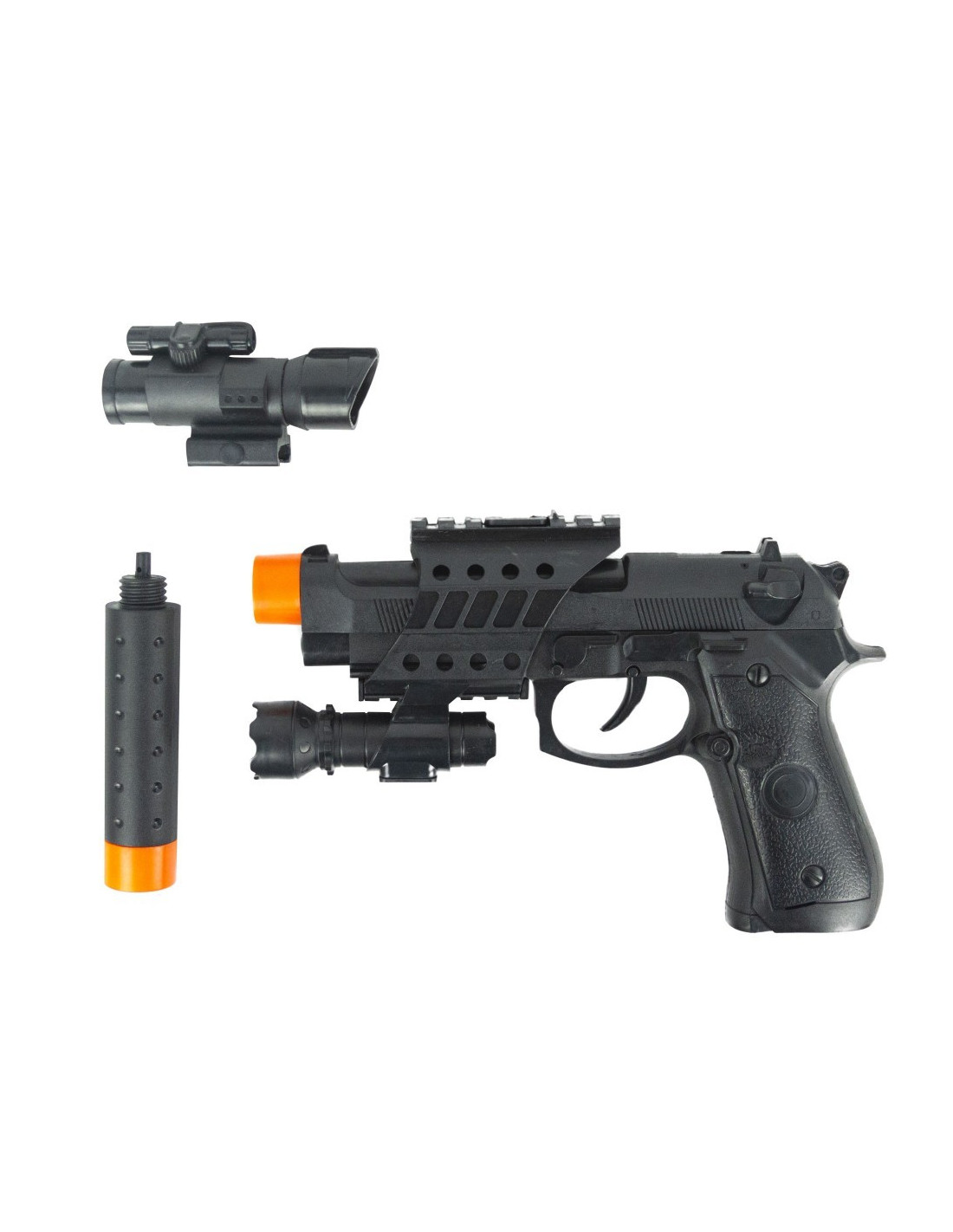 Pistolet ABS pour enfants avec faux laser et silencieux (S-06)